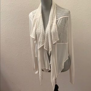 Vanessa Virginia Anthropologie off white cardigan open sweater small S Beautiful
